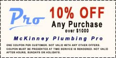 10% off any mckinney plumbers purchase over $1000 coupon
